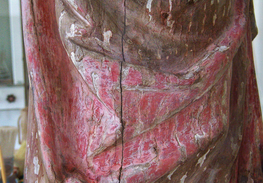 Mitra Etezadi: Jesus Statue Upper Layer Paint Removal - After