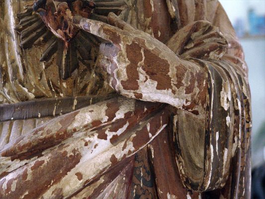 Mitra Etezadi: Jesus Statue Chipped Paint
